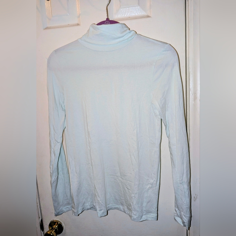 J Crew Women's White Tissue Turtleneck Long Sleeve Top